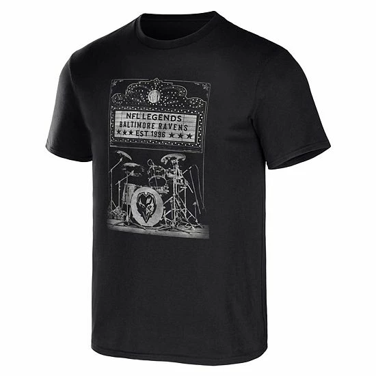 New 👏 Unbranded Men's NFL X Darius Rucker Collection By Fanatics Black Baltimore Ravens Band T-Shirt 🔔 - Image 3