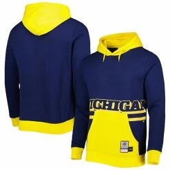 Top 10 🧨 Unbranded Men's Mitchell & Ness Navy Michigan Wolverines Big Face Pullover Hoodie 🎁