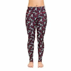 New 😍 Unbranded 👩 Women's ZooZatz Multi Alabama Crimson Tide Stacked Mascot Leggings ✨