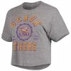 Flash Sale ✨ Unbranded 👩 Women's Pressbox Gray LSU Tigers Bishop Tri-Blend Knobi Crop T-Shirt 🥰