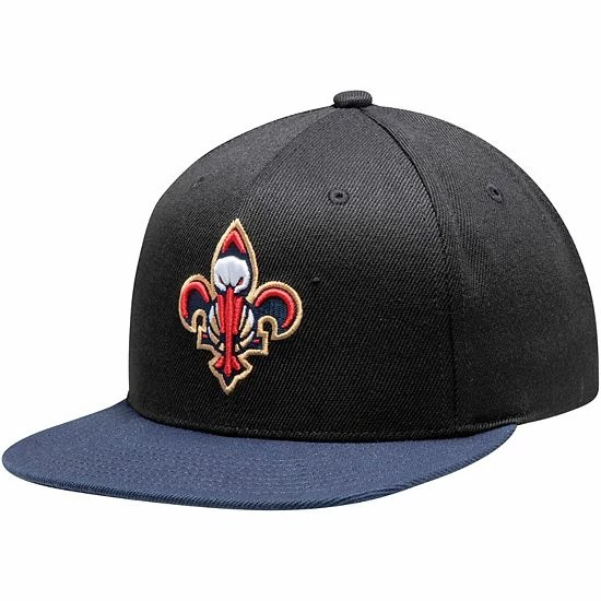 Best Pirce ๐ Unbranded Men's Mitchell & Ness Black/Navy New Orleans Pelicans Logo Adjustable Central Snapback Hat ๐ - Image 2