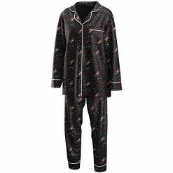 Wholesale 🛒 Unbranded 👩 Women's WEAR By Erin Andrews Black Arizona Coyotes Long Sleeve Button-Up 👕 Shirt & Pants Sleep Set 😉