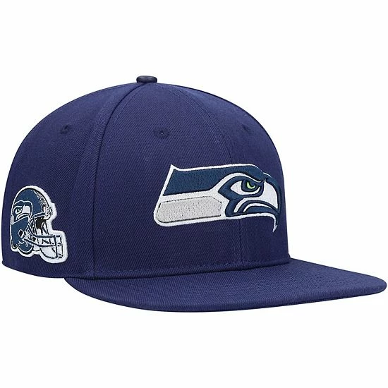 Cheap 🤩 Unbranded Men's Pro Standard College Navy Seattle Seahawks Logo II Snapback Hat 💯