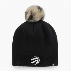 Cheap 👏 Unbranded 👩 Women's '47 Black Toronto Raptors Serengeti Knit Beanie With Pom 💯