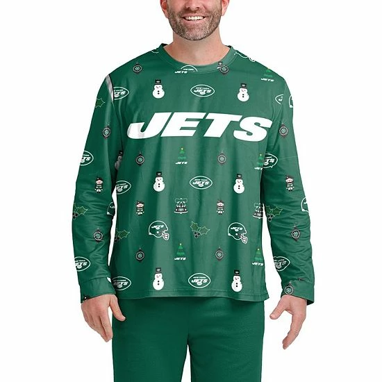 Brand new ๐ Unbranded Men's FOCO Green New York Jets Ugly Sweater Long Sleeve T-Shirt โญ