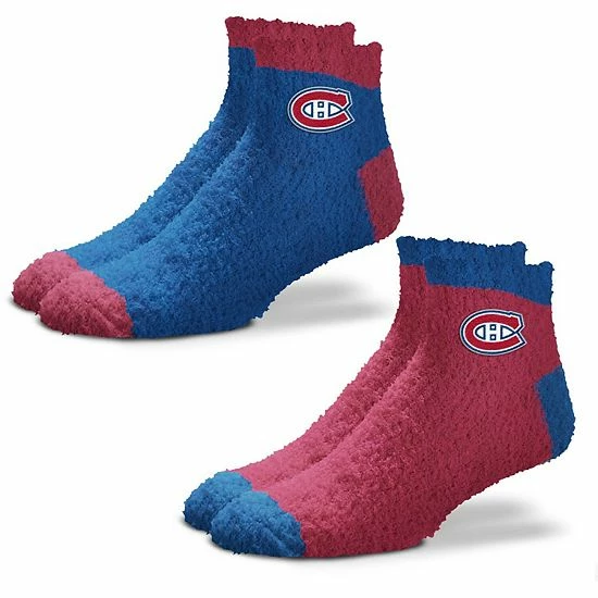 Best Pirce 😀 Unbranded 👩 Women's For Bare Feet Montreal Canadiens 2-Pack Team Sleep Soft 🧦 Socks 🔔