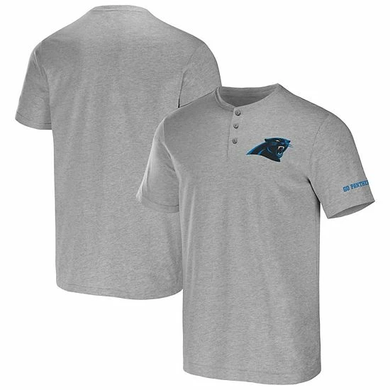 Flash Sale 😀 Unbranded Men's NFL X Darius Rucker Collection By Fanatics Heather Gray Carolina Panthers Henley T-Shirt ❤️