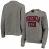New ⭐ Unbranded 👩 Women's Pressbox Heathered Gray Virginia Tech Hokies Moose Applique Quilted Pullover Sweatshirt 🎁