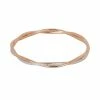 Deals 🌟 Unbranded 18k Rose Gold Over Bronze And Rhodium-Plated Bronze Diamond Accent Twist Bangle Bracelet 🔔