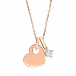 Buy 🛒 Unbranded Sterling Silver Diamond Accent Heart Charm Necklace 🔥