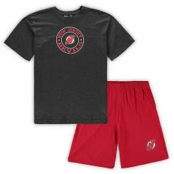 Best deal ✔️ Unbranded Men's Concepts Sport Red/Heathered Charcoal New Jersey Devils Big & Tall T-Shirt & Shorts Sleep Set ✨