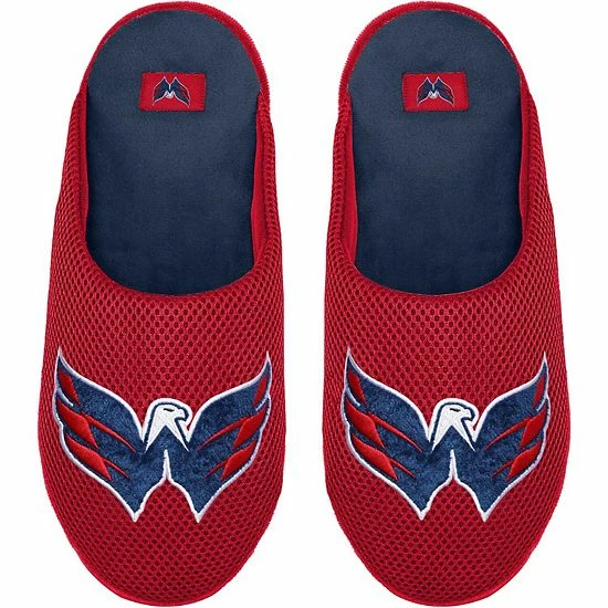Flash Sale ๐ Unbranded Youth FOCO Washington Capitals Big Logo Colorblock Mesh Slippers ๐งจ