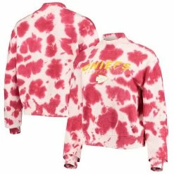Wholesale 👍 Unbranded 👩 Women's Junk Food Red Kansas City Chiefs Tie-Dye Cropped Pullover Sweatshirt 😀