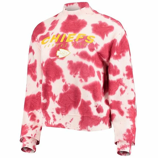 Wholesale 👍 Unbranded 👩 Women's Junk Food Red Kansas City Chiefs Tie-Dye Cropped Pullover Sweatshirt 😀 - Image 3