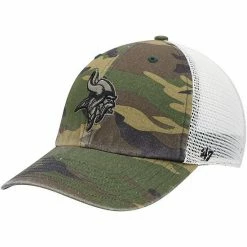 Wholesale 🤩 Unbranded Men's '47 Camo Minnesota Vikings Branson Clean Up Trucker Hat ❤️