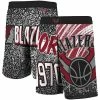 Coupon 🧨 Unbranded Men's Mitchell & Ness Black Portland Trail Blazers Hardwood Classics Jumbotron Sublimated Shorts 👏