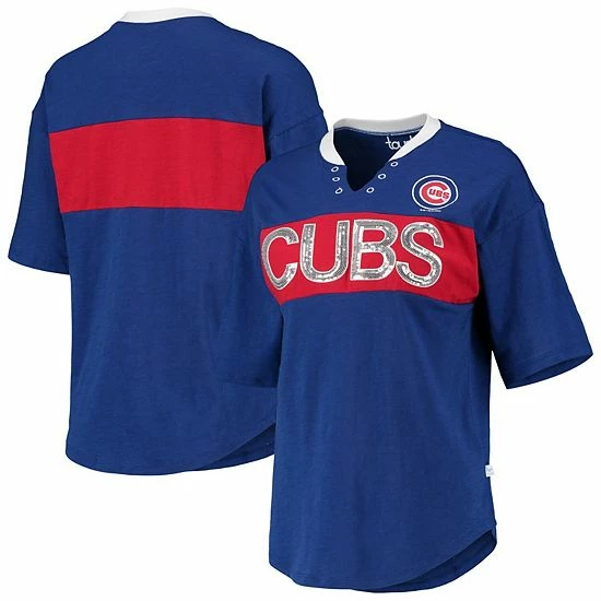 Cheapest ๐ Unbranded ๐ฉ Women's Touch Royal/Red Chicago Cubs Lead Off Notch Neck T-Shirt ๐ - Image 2
