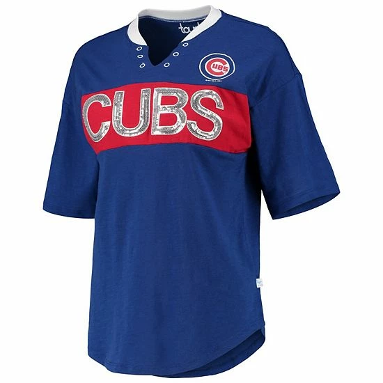 Cheapest ๐ Unbranded ๐ฉ Women's Touch Royal/Red Chicago Cubs Lead Off Notch Neck T-Shirt ๐ - Image 3