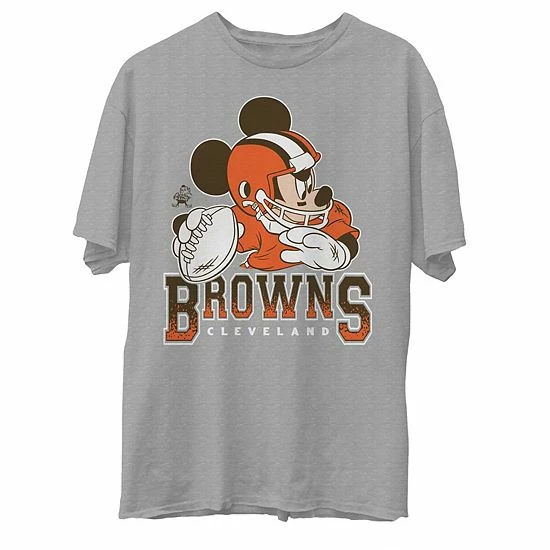 Deals ๐ Unbranded Men's Junk Food Heathered Gray Cleveland Browns Disney Mickey QB T-Shirt ๐ฅฐ - Image 3