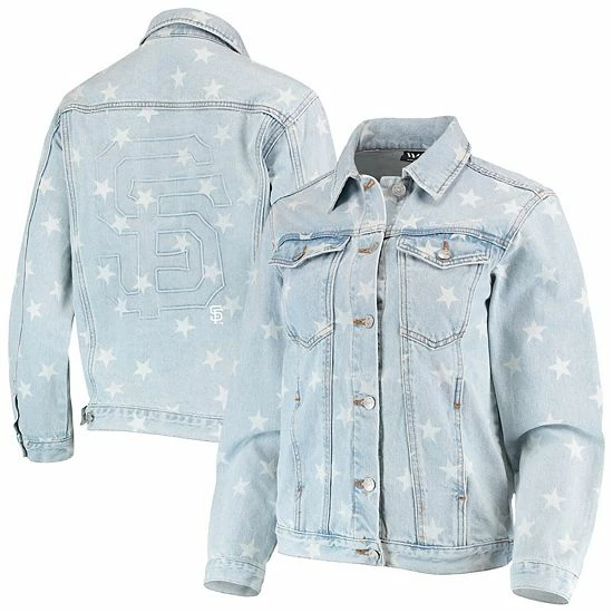 New ๐ Unbranded ๐ฉ Women's The Wild Collective San Francisco Giants Allover Print Button-Up Denim Jacket ๐ - Image 2
