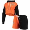 Outlet 👍 Unbranded 👩 Women's FOCO Orange/Black San Francisco Giants Color-Block Pullover Hoodie & Shorts Lounge Set 🔔