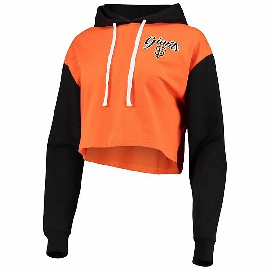 Outlet ๐ Unbranded ๐ฉ Women's FOCO Orange/Black San Francisco Giants Color-Block Pullover Hoodie & Shorts Lounge Set ๐ - Image 3