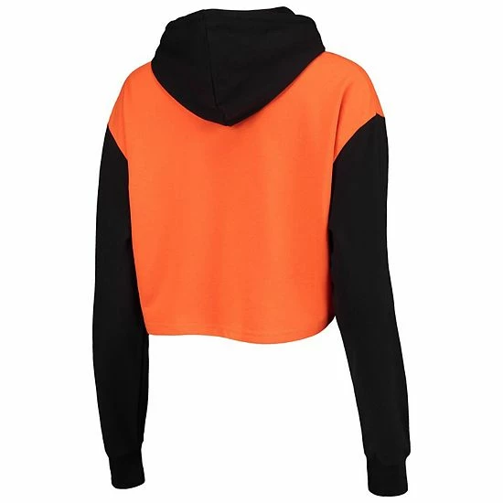 Outlet ๐ Unbranded ๐ฉ Women's FOCO Orange/Black San Francisco Giants Color-Block Pullover Hoodie & Shorts Lounge Set ๐ - Image 4