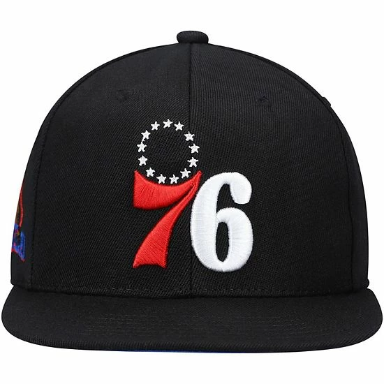 Top 10 ๐งจ Unbranded Men's Mitchell & Ness Black Philadelphia 76ers Custom Patch Snapback Hat โ๏ธ - Image 3