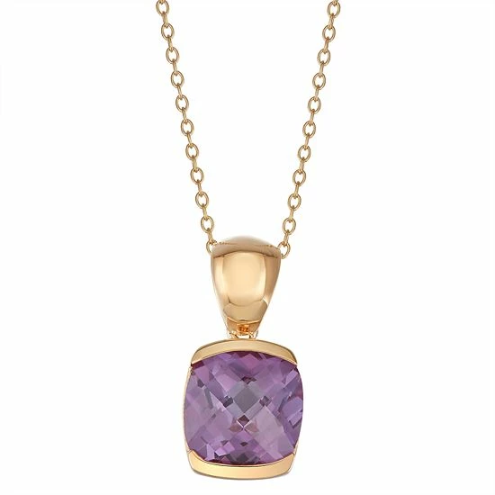Flash Sale ⭐ Unbranded 14K Rose Gold Over Sterling Silver Lab-Created Alexandrite Pendant Necklace 🛒