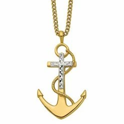 Best reviews of 👍 Unbranded Men's Stainless Steel Cross & Anchor Pendant Necklace 🔥