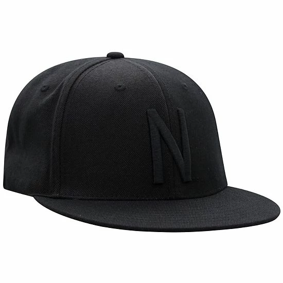 New ๐ Unbranded Men's Top Of The World Nebraska Huskers Black On Black Fitted Hat โญ - Image 3