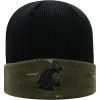 Best Pirce 💯 Unbranded Men's Top Of The World Olive/Black Washington State Cougars OHT Military Appreciation Skully Cuffed Knit Hat 🔥