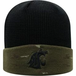 Best Pirce 💯 Unbranded Men's Top Of The World Olive/Black Washington State Cougars OHT Military Appreciation Skully Cuffed Knit Hat 🔥