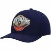 Cheapest 👍 Unbranded Men's Mitchell & Ness Navy New Orleans Pelicans Team Ground Stretch Snapback Hat ⌛