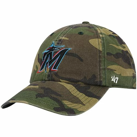 Promo ๐ฏ Unbranded Men's '47 Camo Miami Marlins Team Clean Up Adjustable Hat ๐ - Image 2