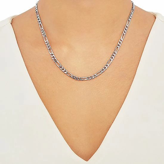 Best Sale 💯 Unbranded Sterling Silver 4.3 Mm Figaro Chain Necklace - 18 In. ❤️ - Image 3