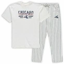 Buy 🧨 Unbranded Men's Concepts Sport White/Navy Chicago White Sox Big & Tall Pinstripe Sleep Set 🎉