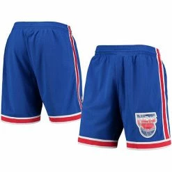Wholesale 🔔 Unbranded Men's Mitchell & Ness Blue New Jersey Nets Hardwood Classics Primary Logo Swingman Shorts 🌟