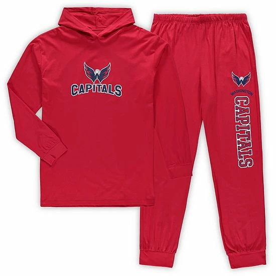 New ⌛ Unbranded Men's Concepts Sport Red Washington Capitals Big & Tall Pullover Hoodie & Joggers Sleep Set 🛒