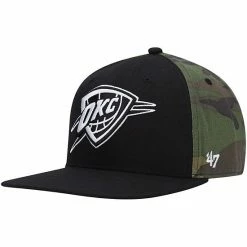 Best Sale 🛒 Unbranded Men's '47 Black/Camo Oklahoma City Thunder Bramble Captain Snapback Hat 👏