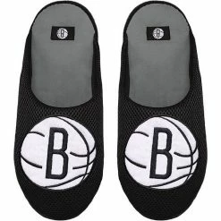 Discount 🤩 Unbranded Youth FOCO Brooklyn Nets Big Logo Color Block Mesh Slippers ✔️