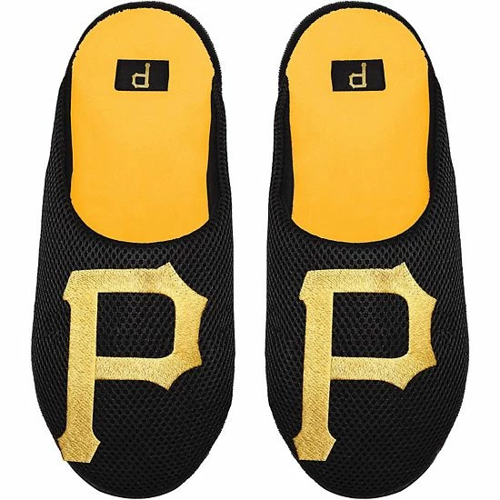 Hot Sale โค๏ธ Unbranded Men's FOCO Pittsburgh Pirates Big Logo Colorblock Mesh Slippers ๐ - Image 2