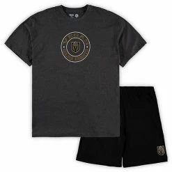New 👏 Unbranded Men's Concepts Sport Black/Heathered Charcoal Vegas Golden Knights Big & Tall T-Shirt & Shorts Sleep Set 👏