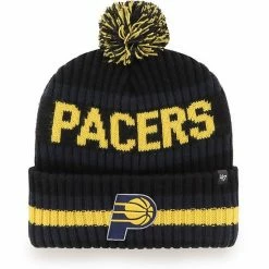 Best deal 🎉 Unbranded Men's '47 Black Indiana Pacers Bering Cuffed Knit Hat With Pom 🌟