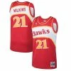 Wholesale 🛒 Unbranded Men's Mitchell & Ness Dominique Wilkins Red Atlanta Hawks 1986-87 Hardwood Classics Swingman Jersey 🔔