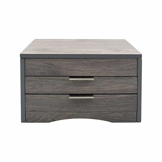 Best Sale ❤️ Unbranded Distressed Gray Wooden 3-Drawer Lift Top Mirror Jewelry Box ❤️