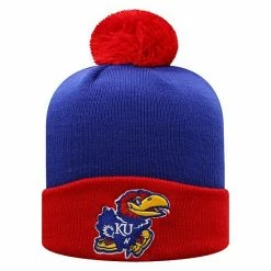 Best deal 🎉 Unbranded Men's Top Of The World Royal/Red Kansas Jayhawks Core 2-Tone Cuffed Knit Hat With Pom ⭐