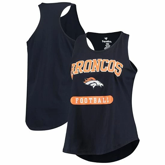 Hot Sale 😀 Unbranded 👩 Women's Denver Broncos Navy Plus Size Team Racerback Tank Top 👏 - Image 2