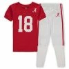 Top 10 ✨ Unbranded Preschool Wes & Willy Crimson Alabama Crimson Tide Football Player V-Neck T-Shirt And Pants Sleep Set ❤️