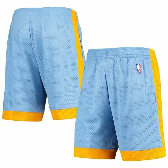 Discount 😍 Unbranded Men's Mitchell & Ness Blue Los Angeles Lakers Hardwood Classics 2001/02 Swingman Shorts 🎉
